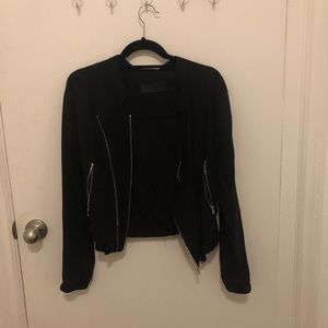 Blank NYC Black Cloth Moto Jacket